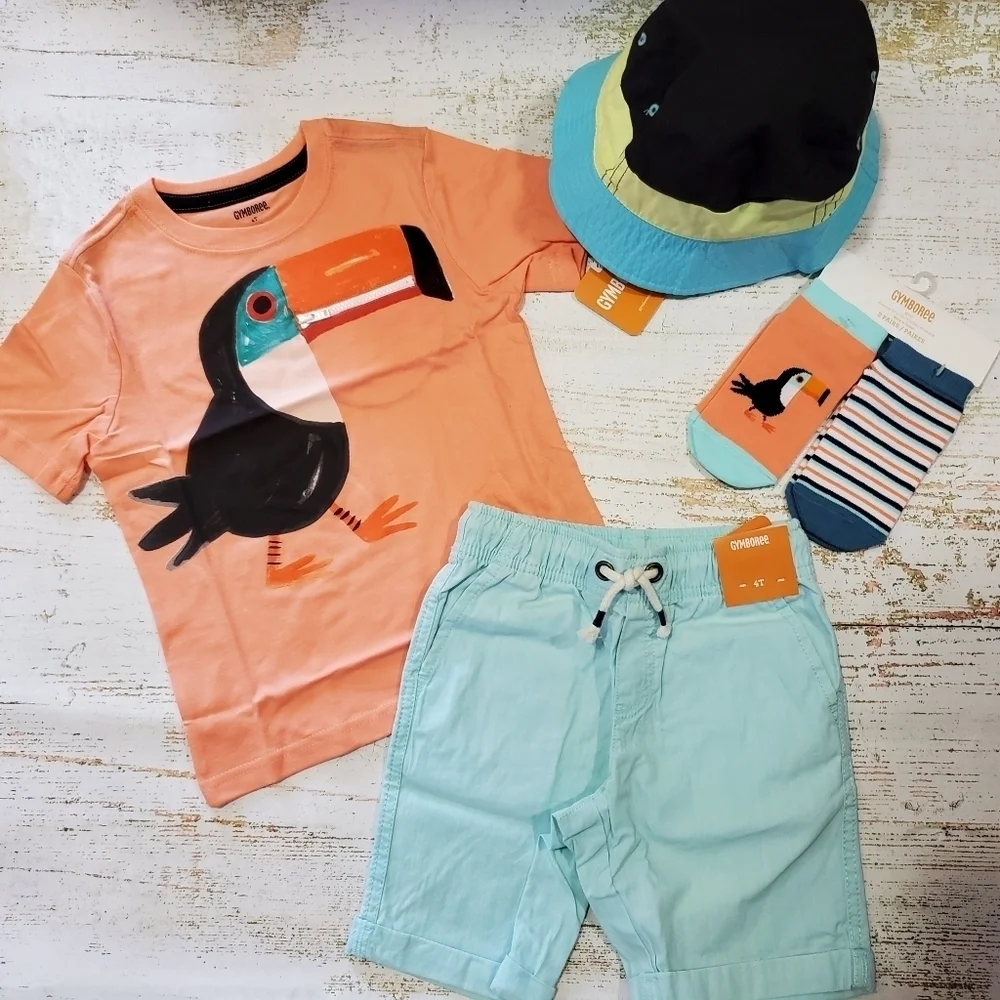 4T NWT Toucan Set True Blue Summer Collection Gymboree